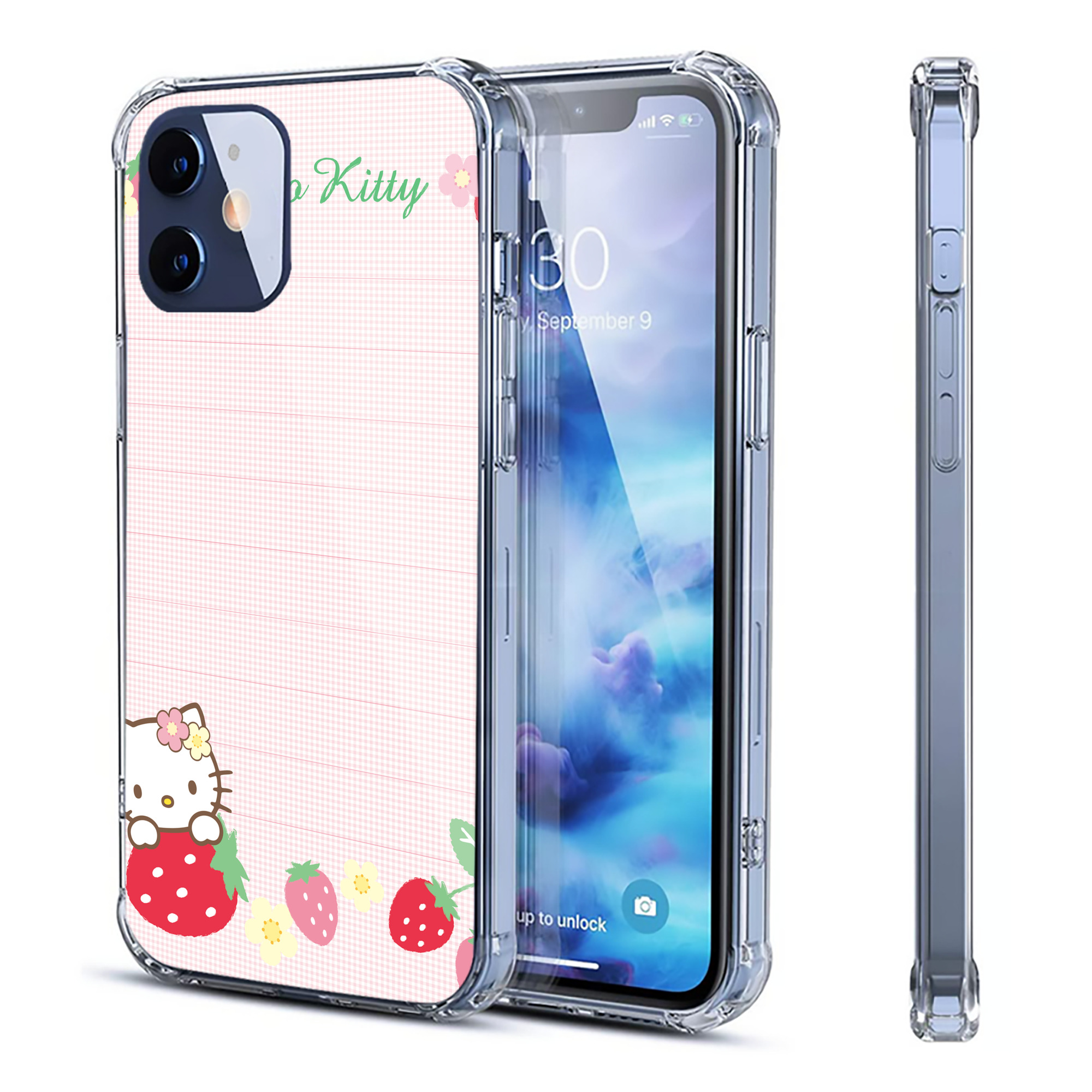 （画像用） Hello Kitty ハローキティ 【iPhone 12シリーズ対応】透明スマホケース（クリアソフトケース）